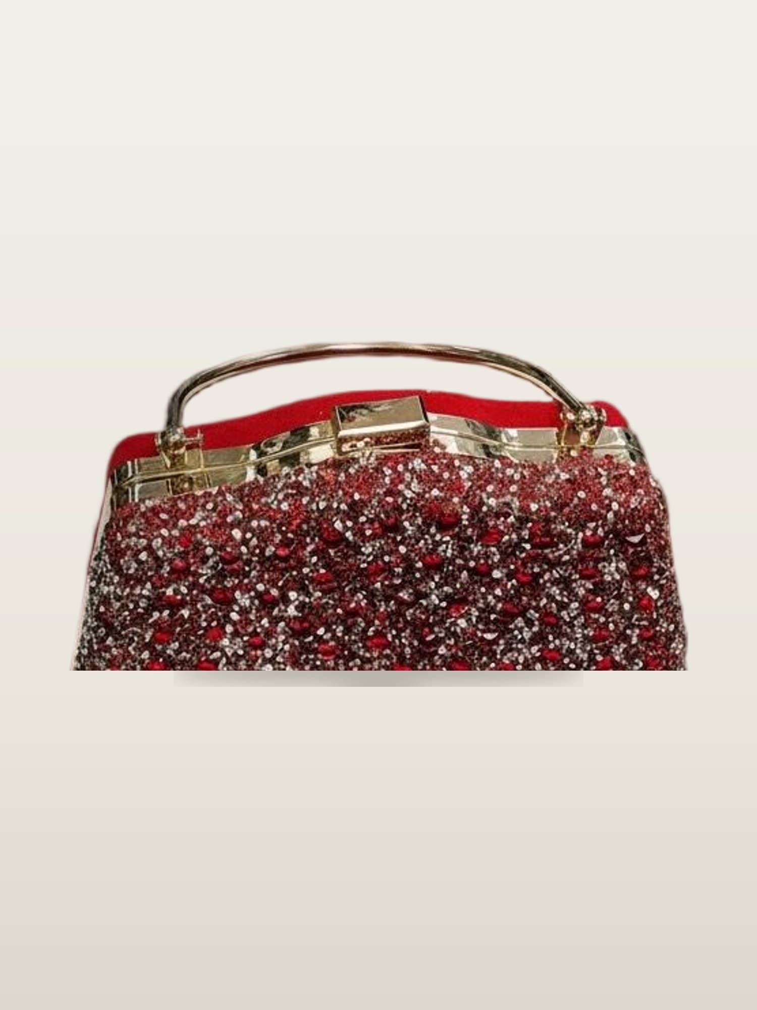 Red Beaded Frame Bag