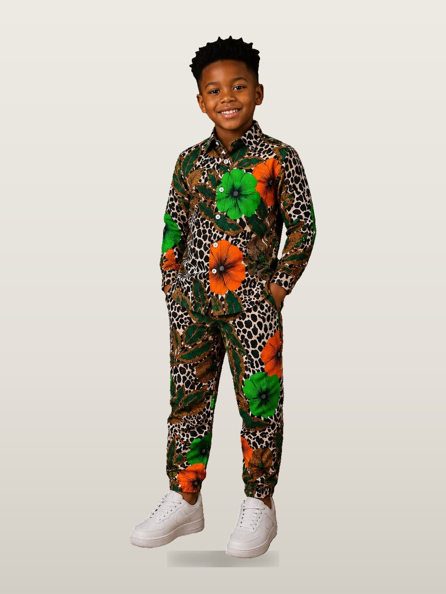Boys’ Green Floral Tracksuit
