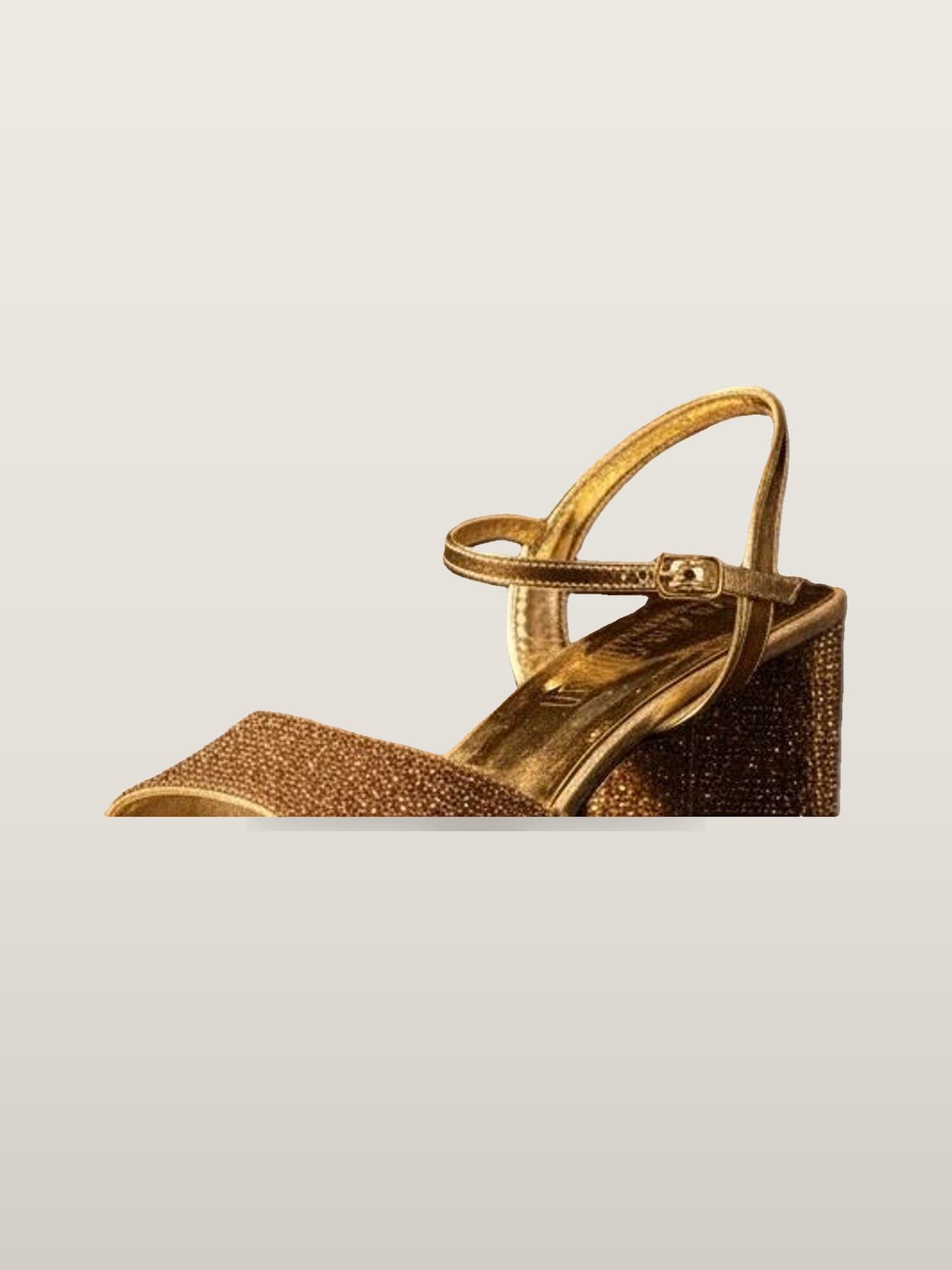Gold Glitter Slingback Wedge