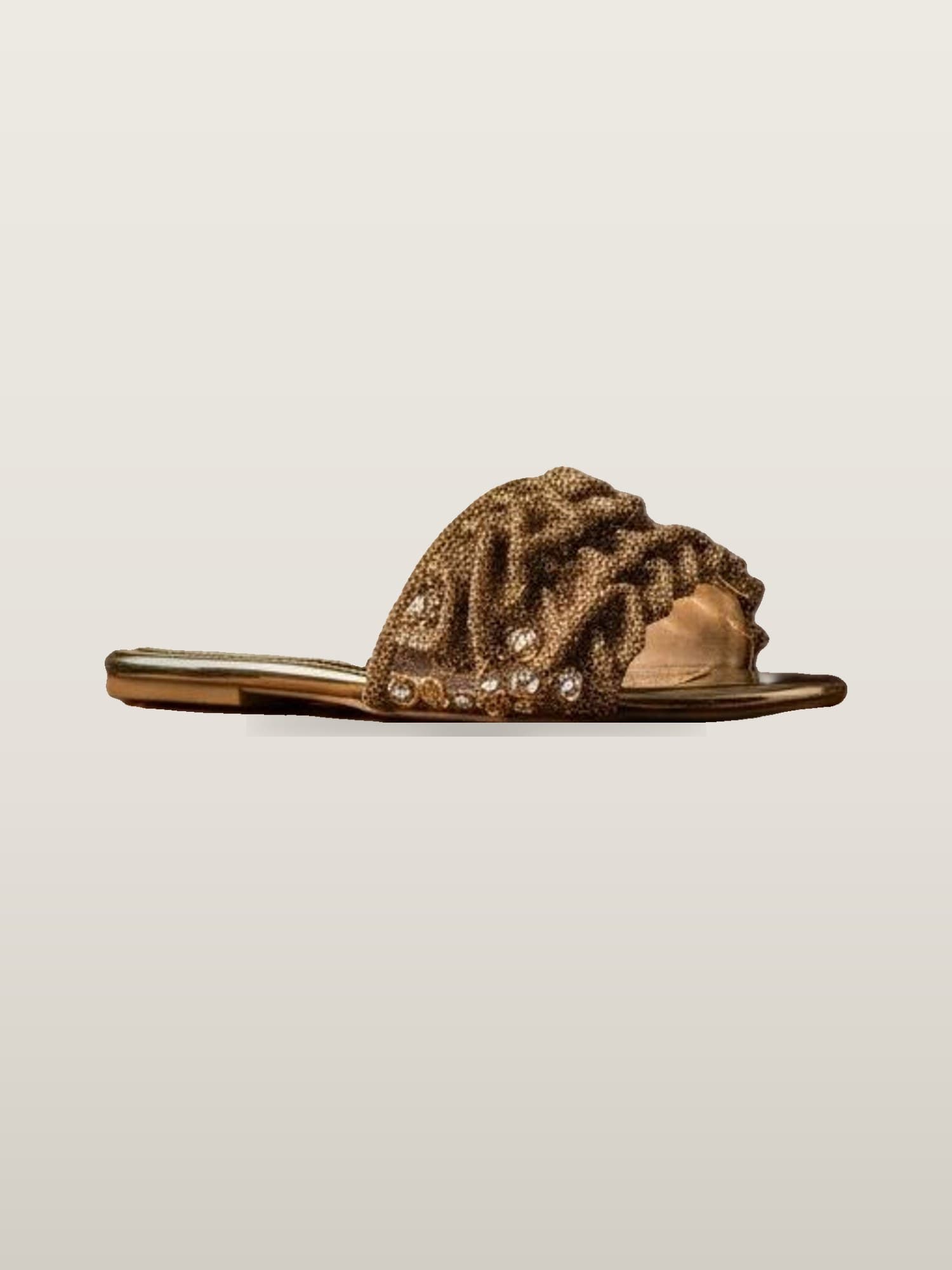 Gold Woven Platform Mule
