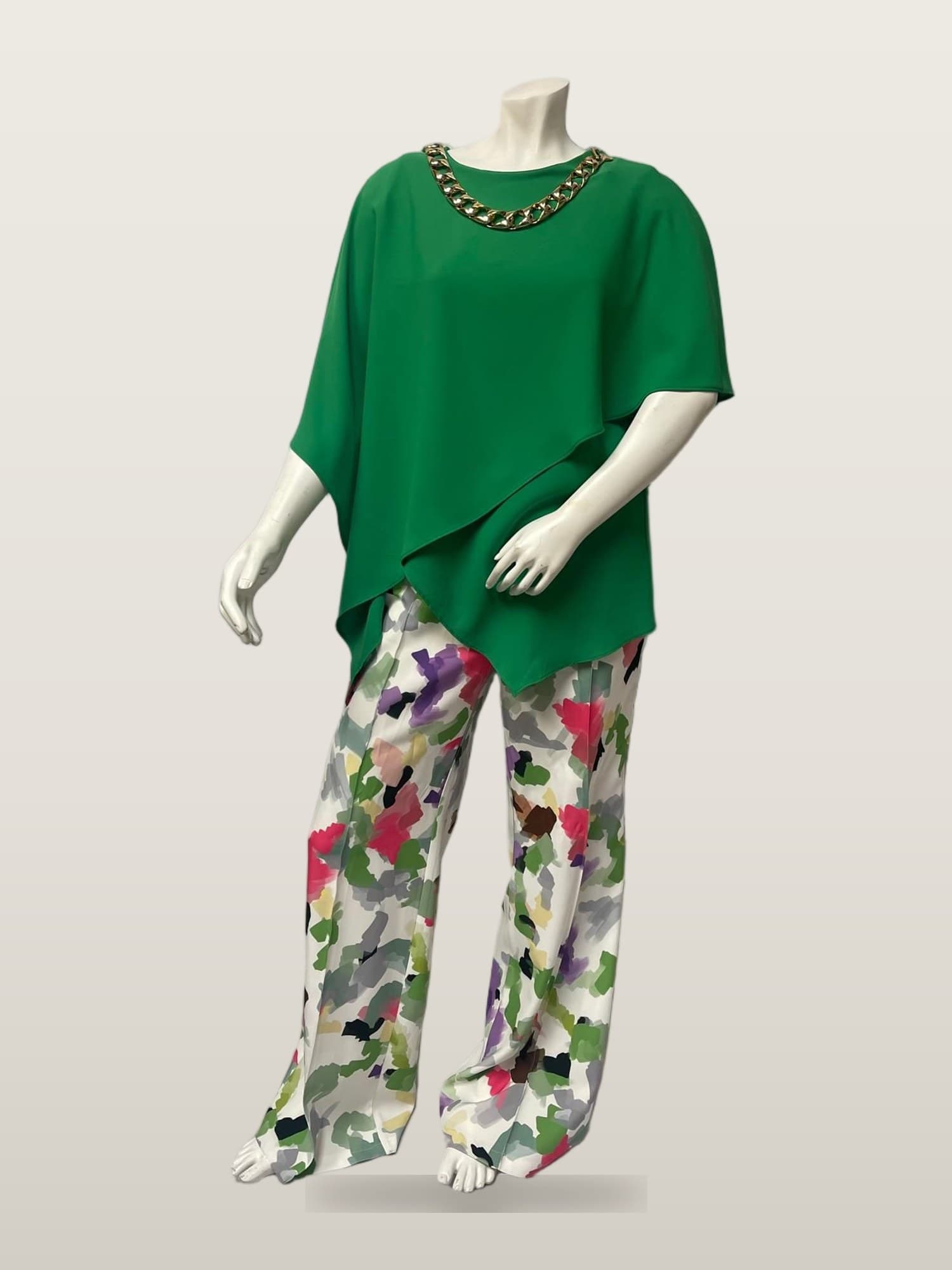 Green Top & Floral Palazzo Set