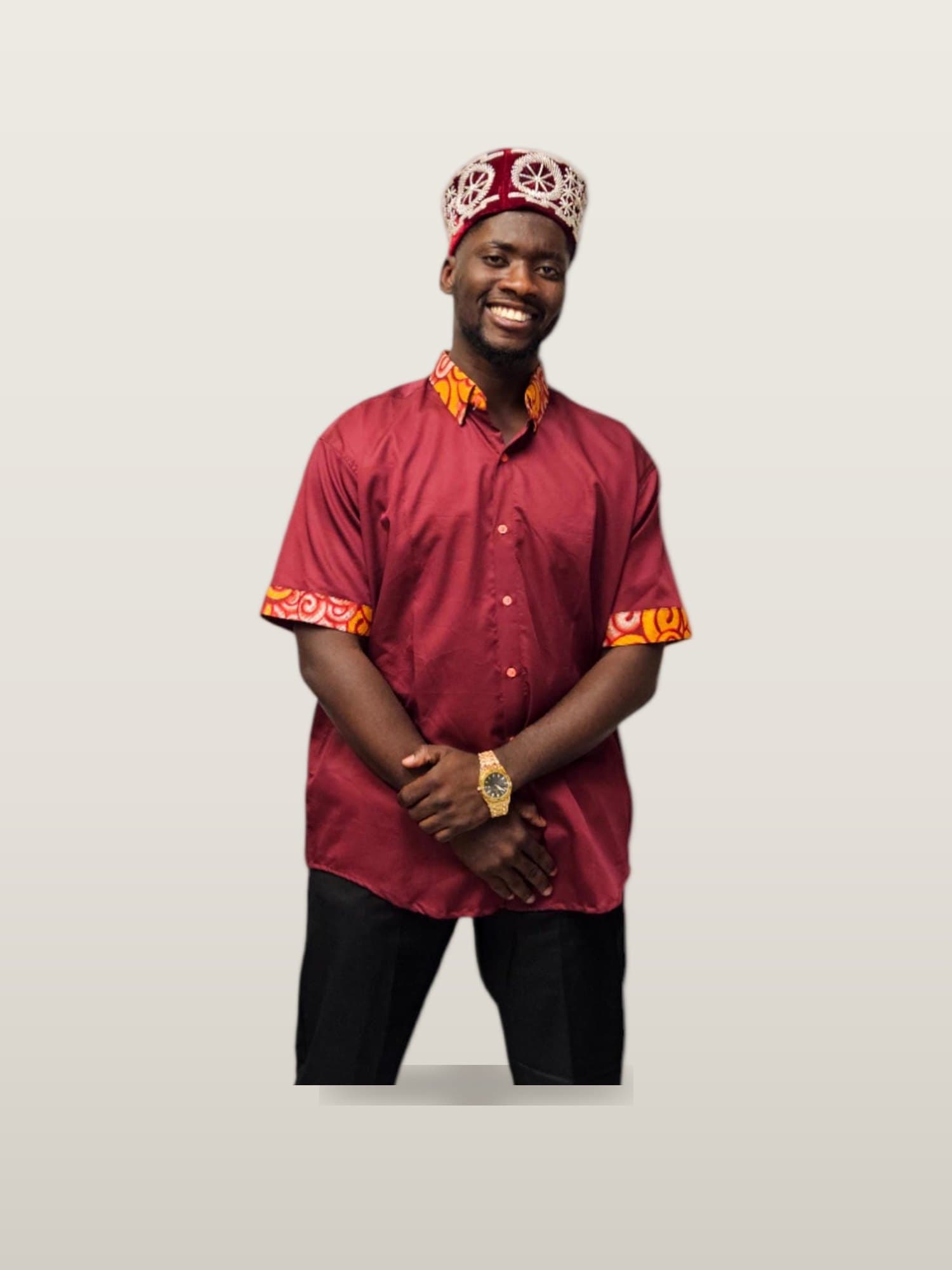Men's Ankara Trim Shirt