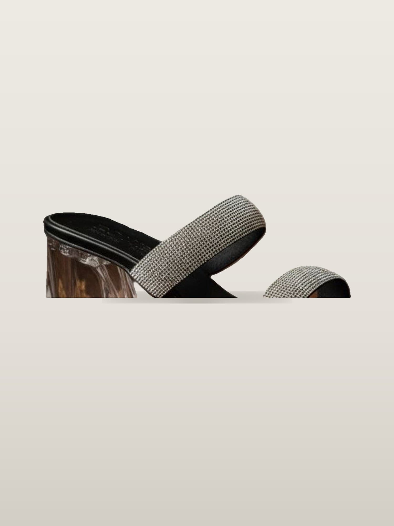 Silver Block-Heel Mule