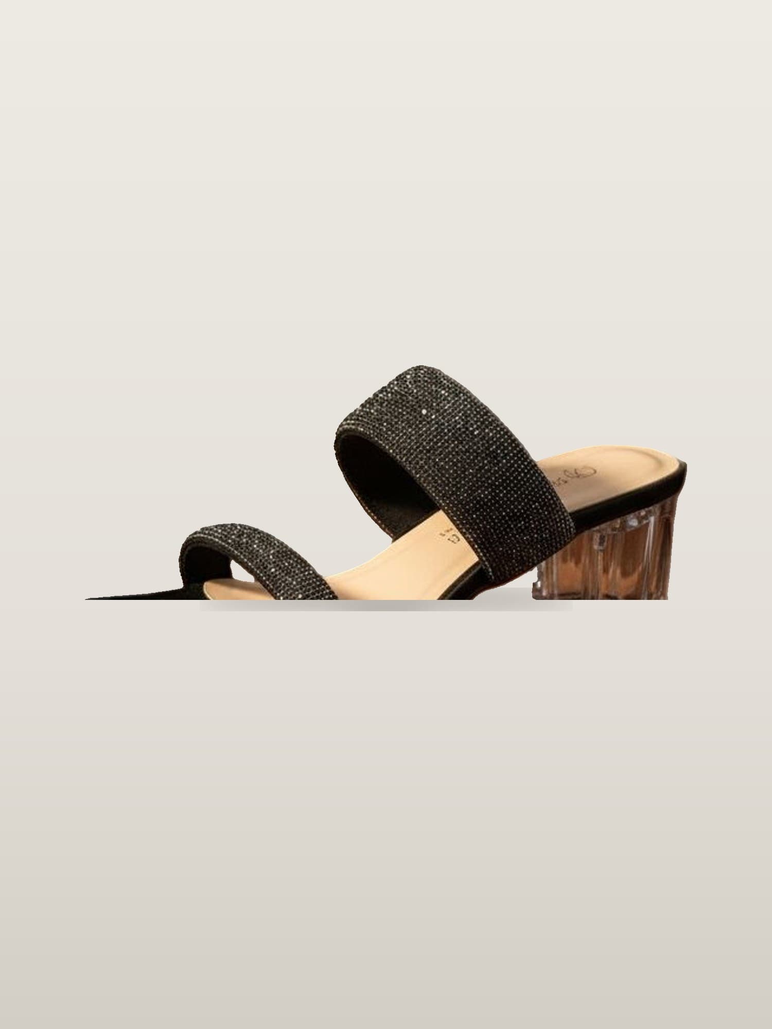 Silver Glitter Block Mule