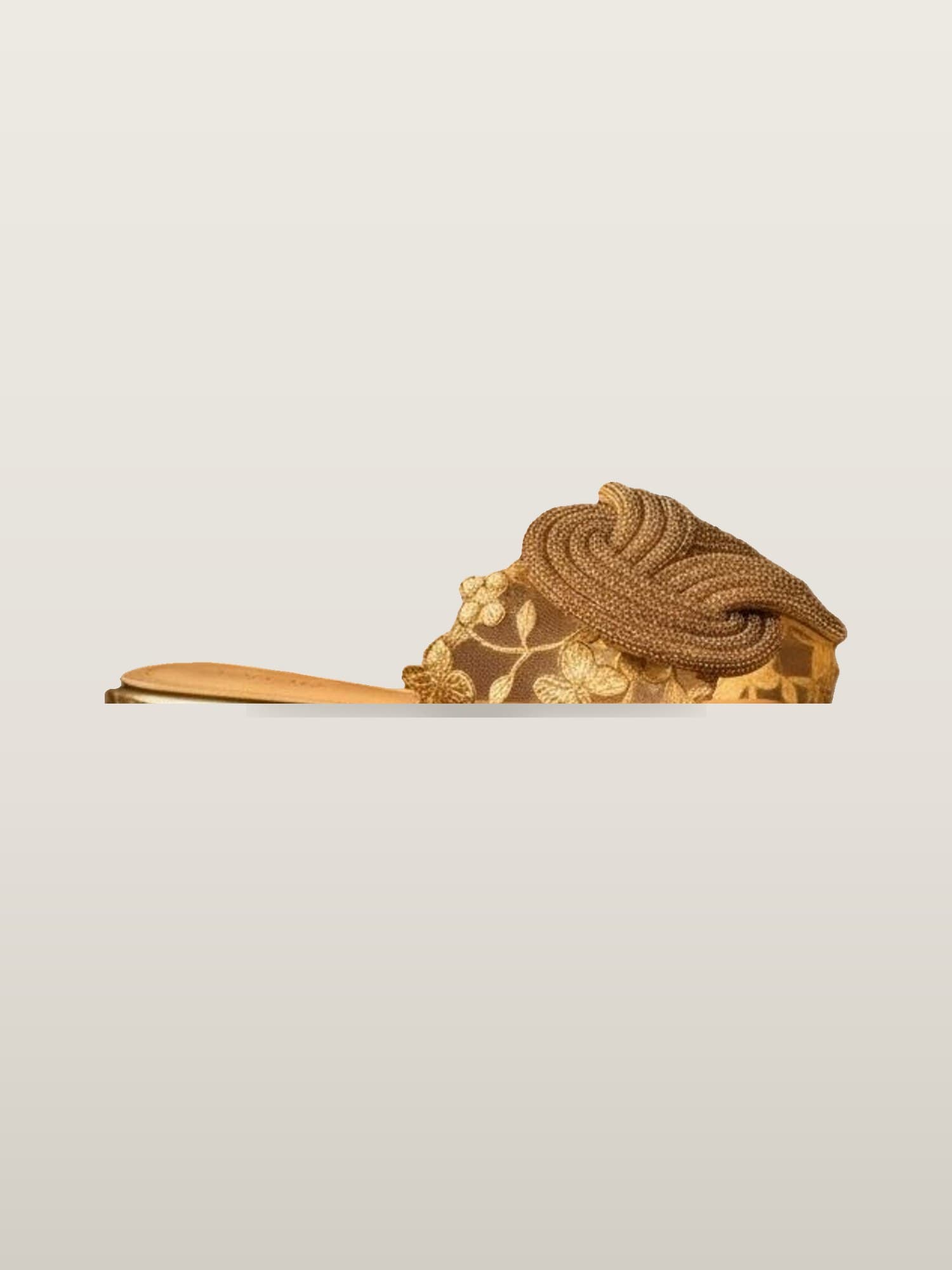 Tan Carved Flower Mule
