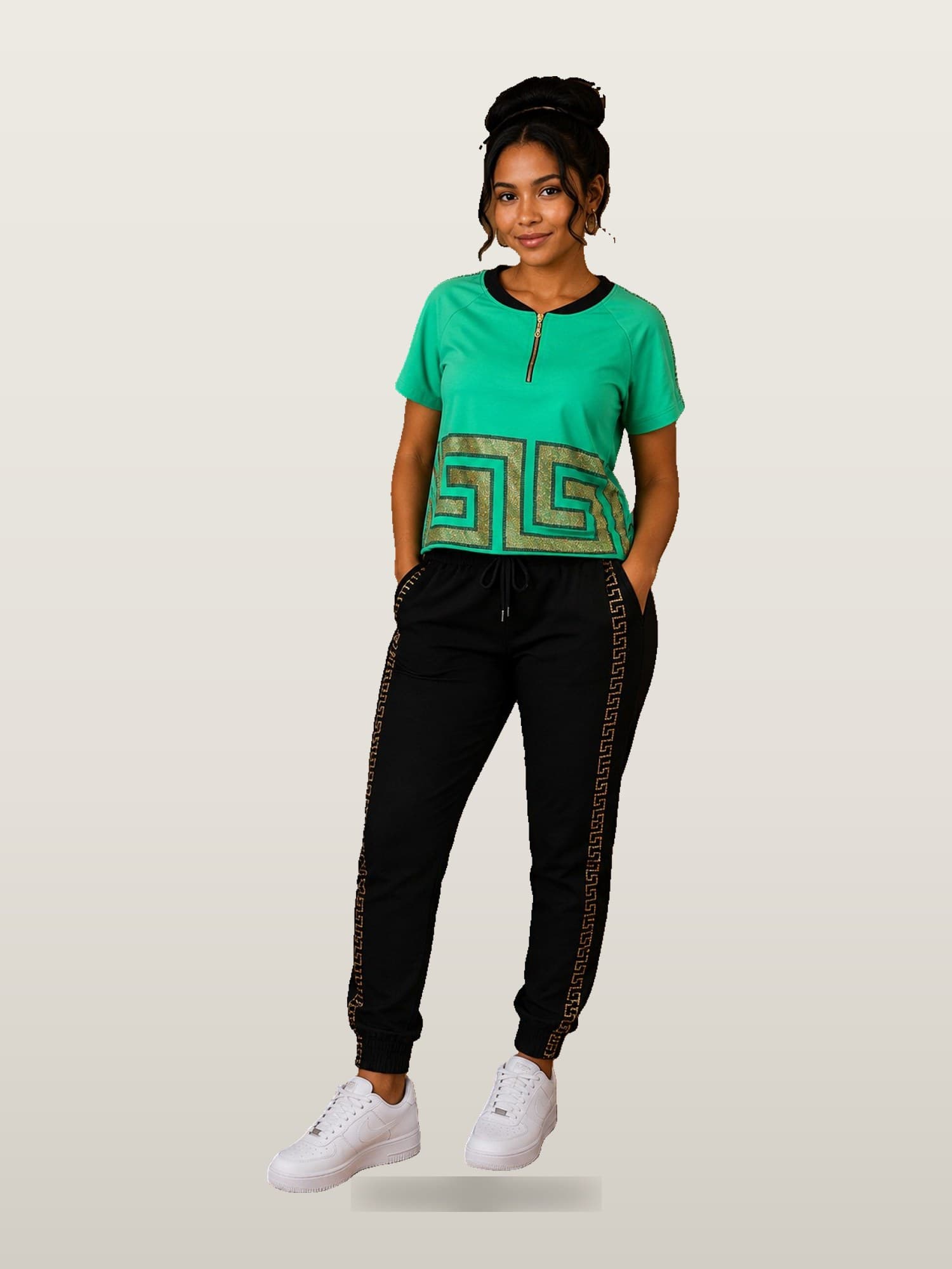 Women’s Green Tee & Jogger Set