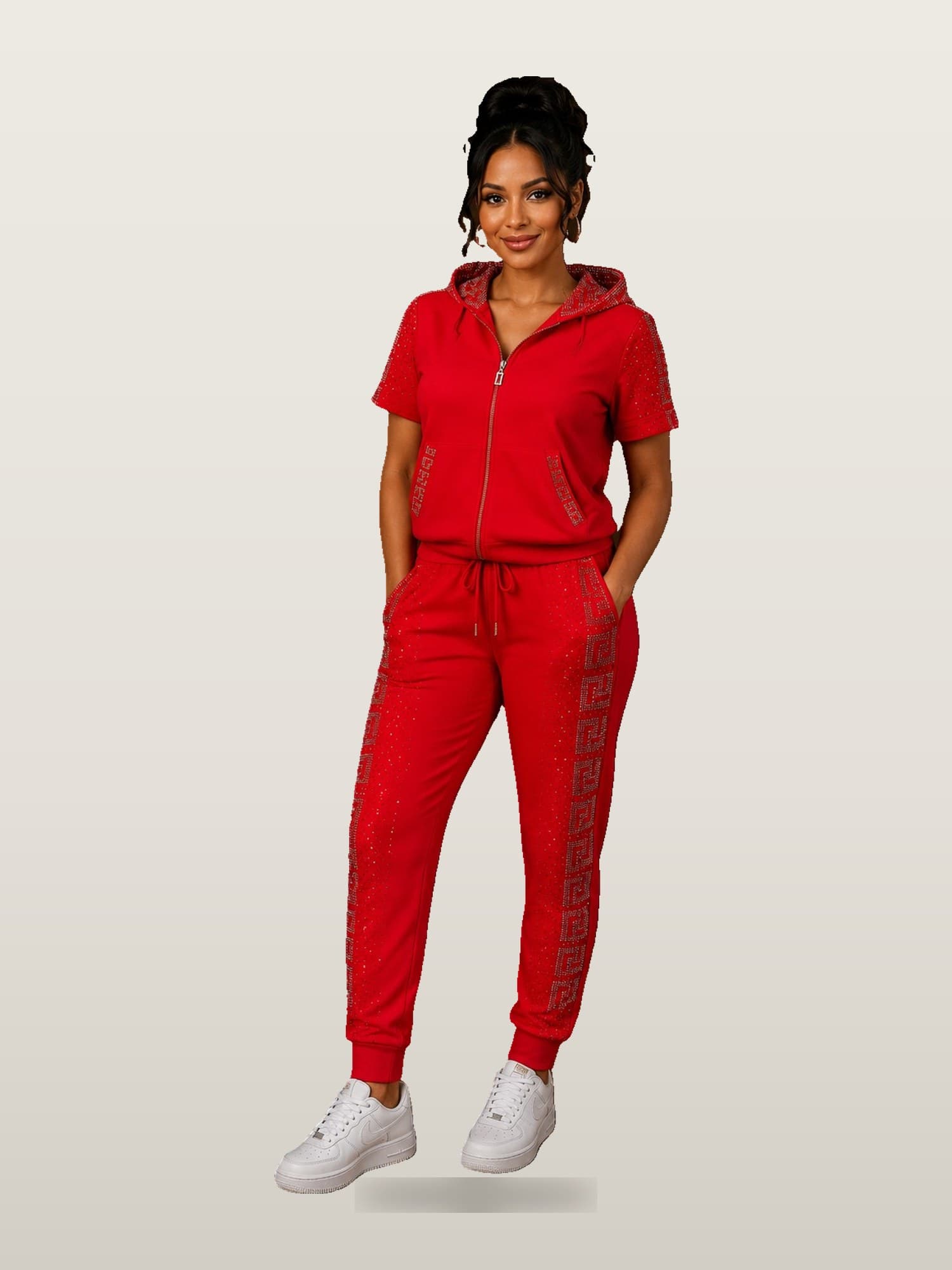 Women’s Red Velour Tracksuit