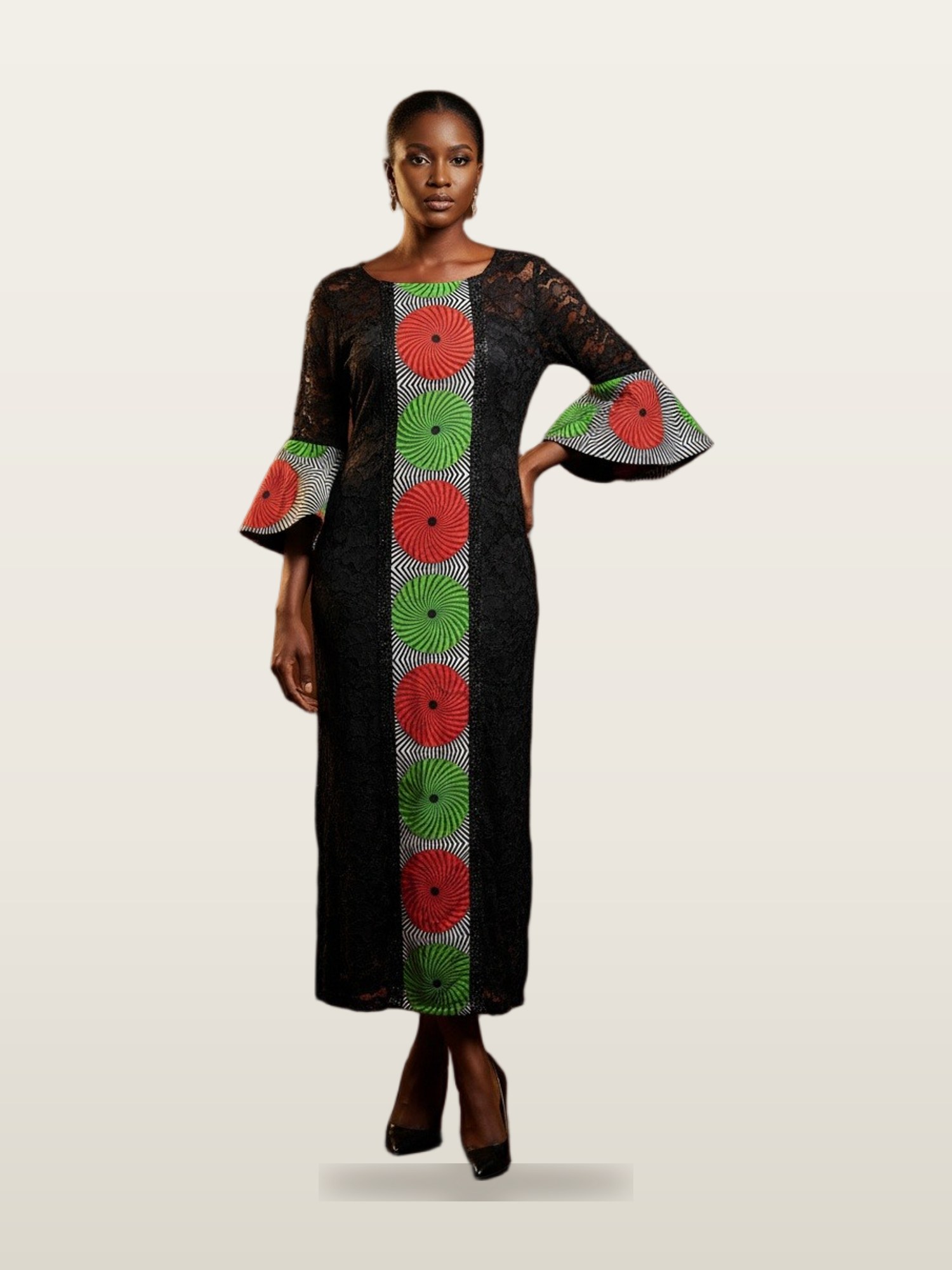Floral Bell-Sleeve Kaftan