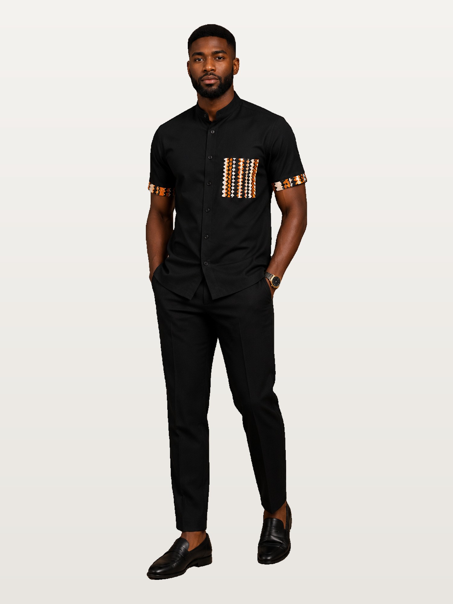 Black Embellished Tee & Trousers