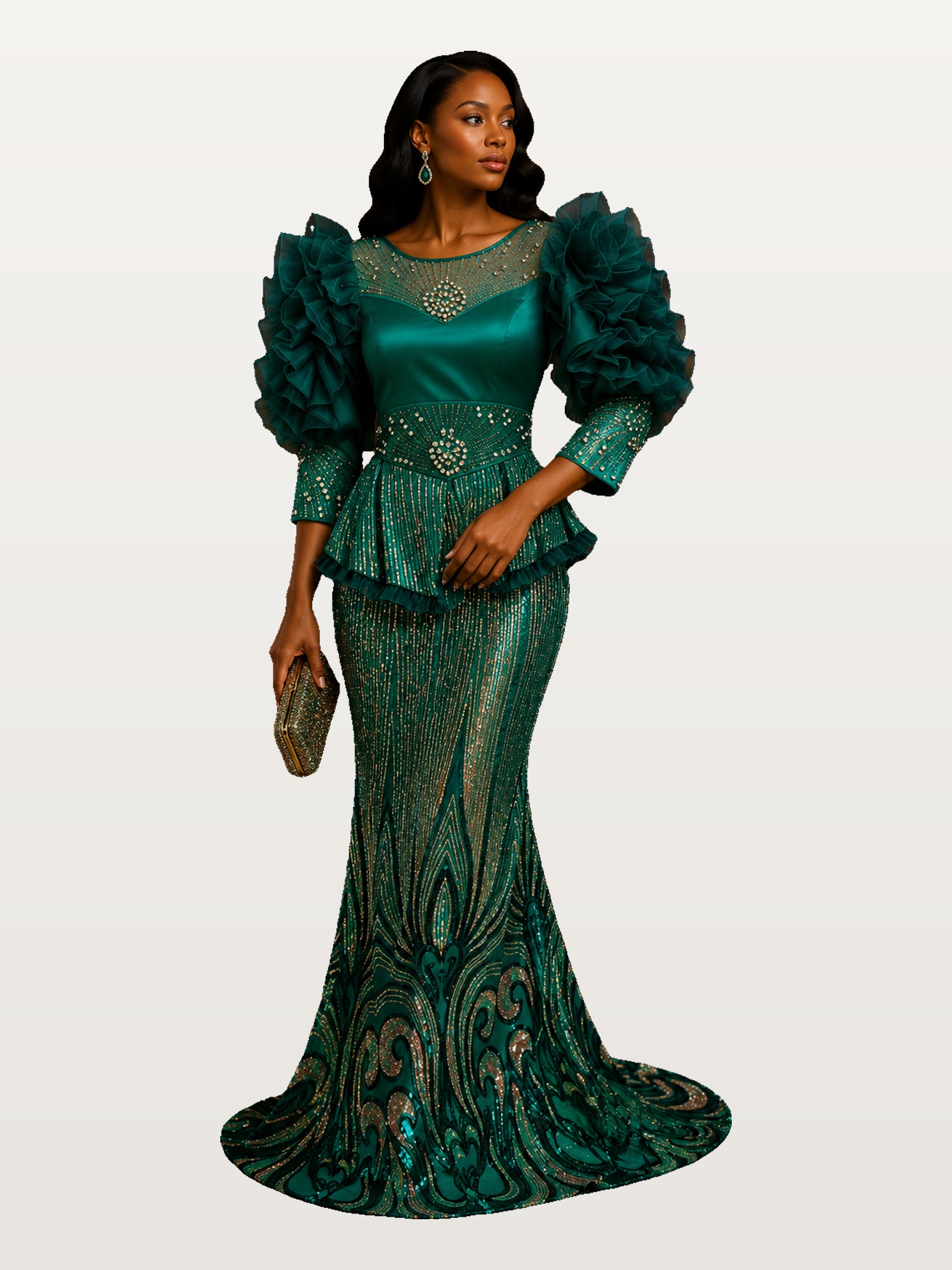 Emerald Sequin Mermaid Gown