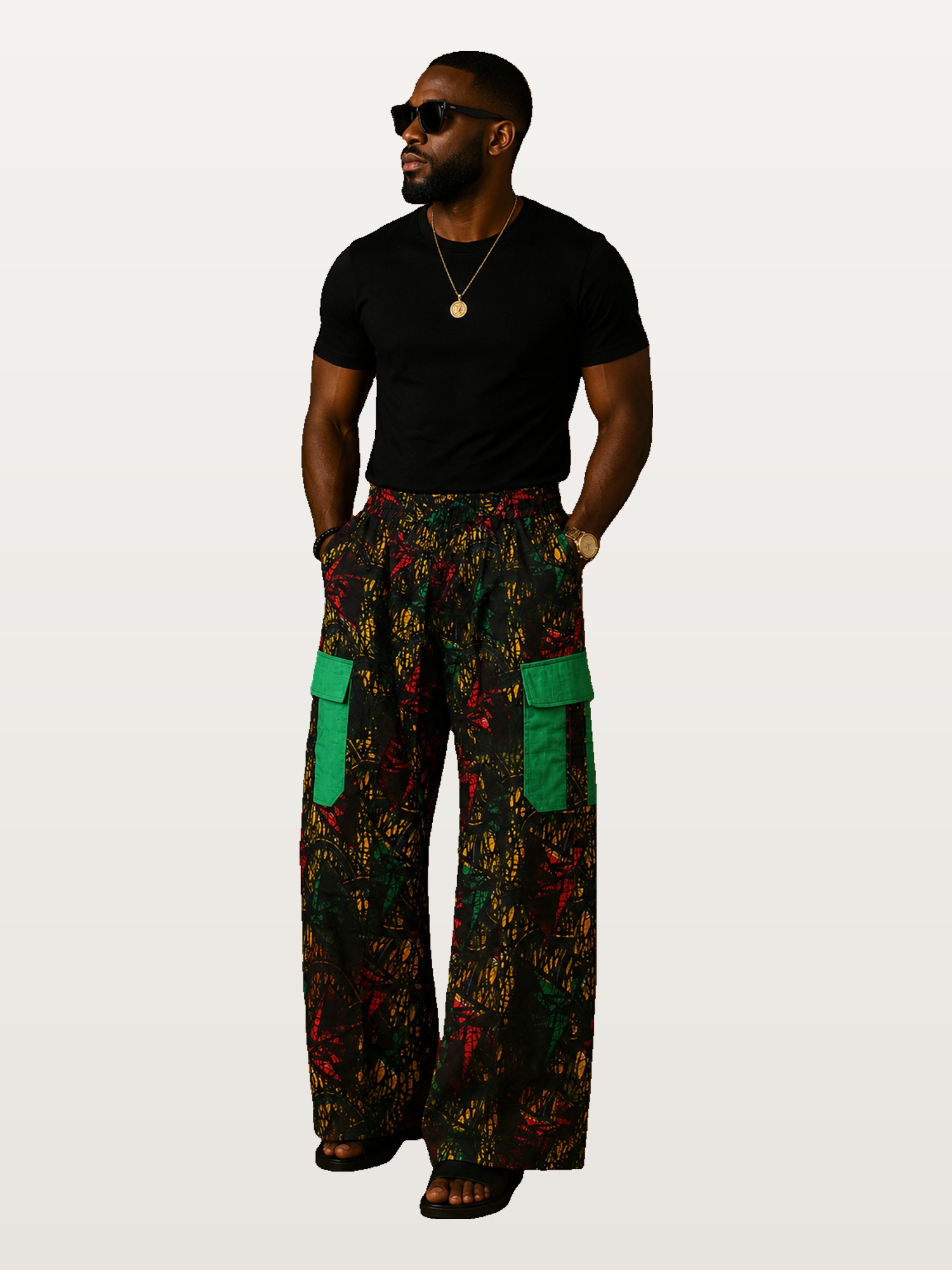 Green Cargo Trousers & Tee