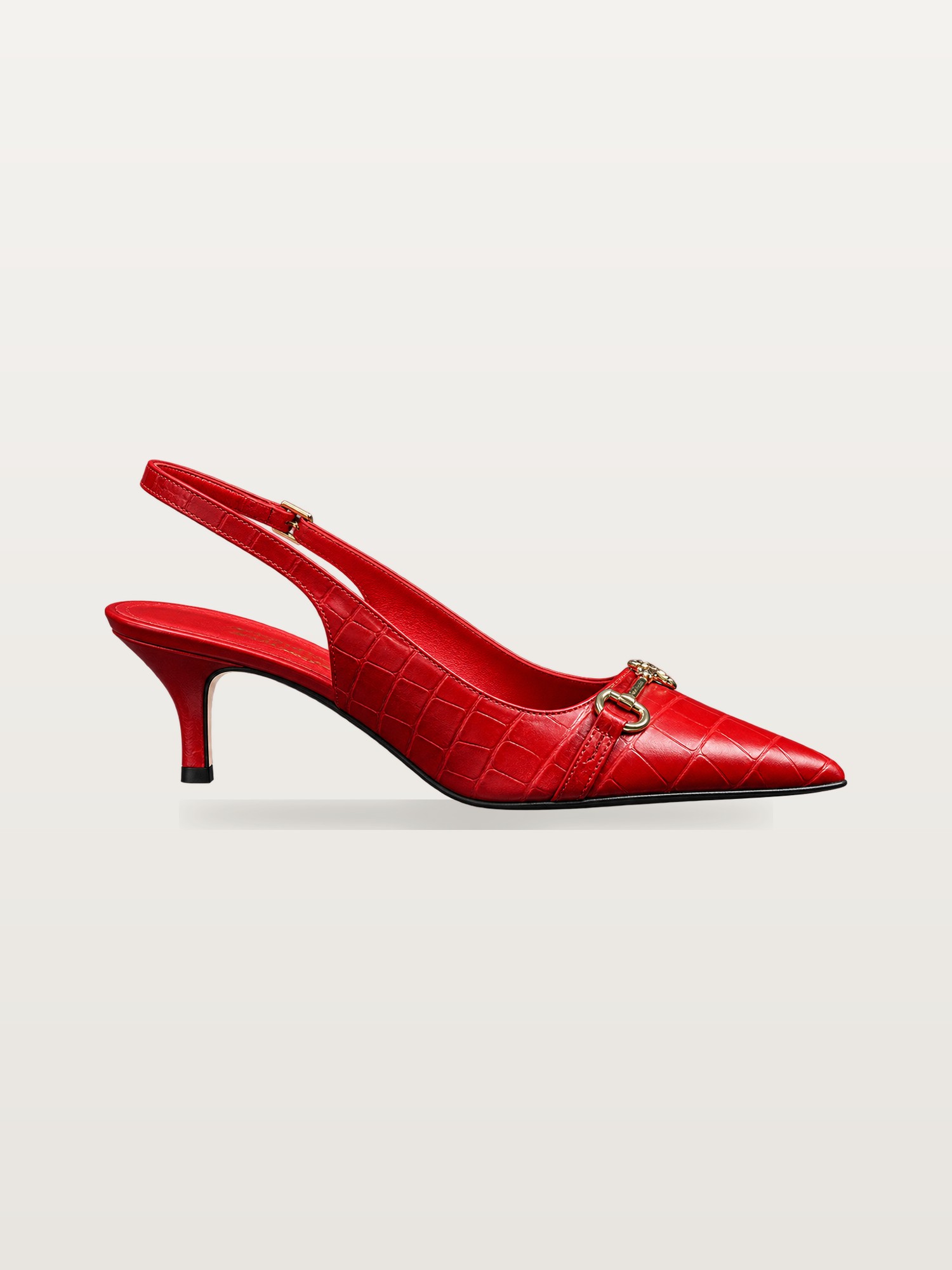 Red Croc Slingback Heel
