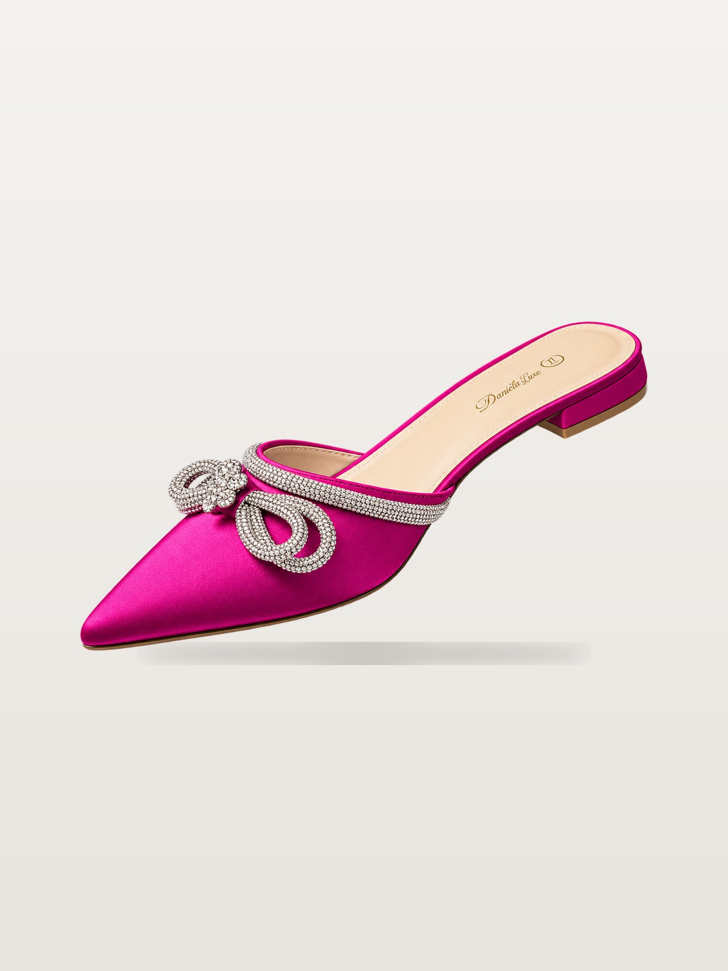 Magenta Crystal Pointed Mule