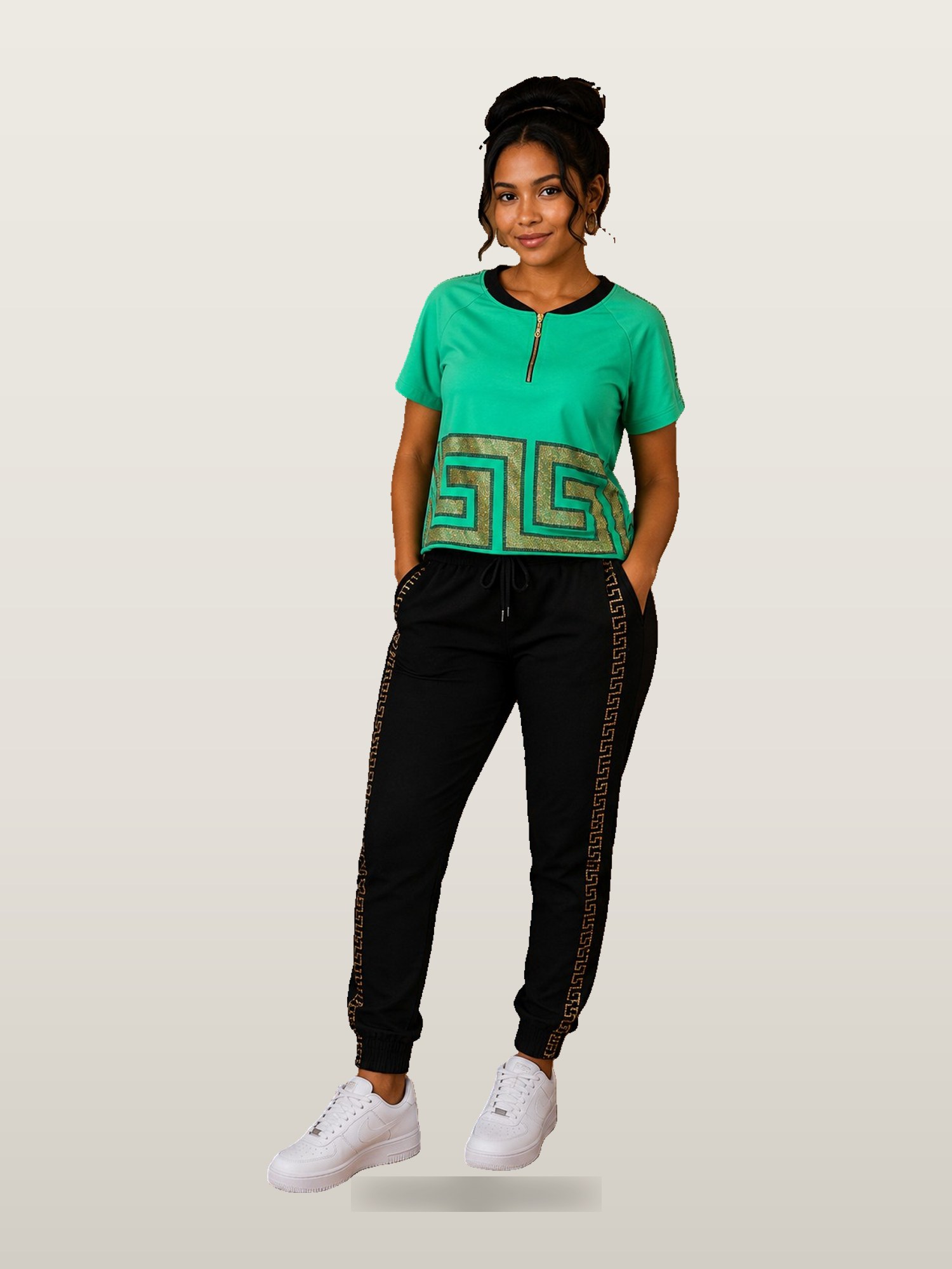 Women’s Green Tee & Jogger Set